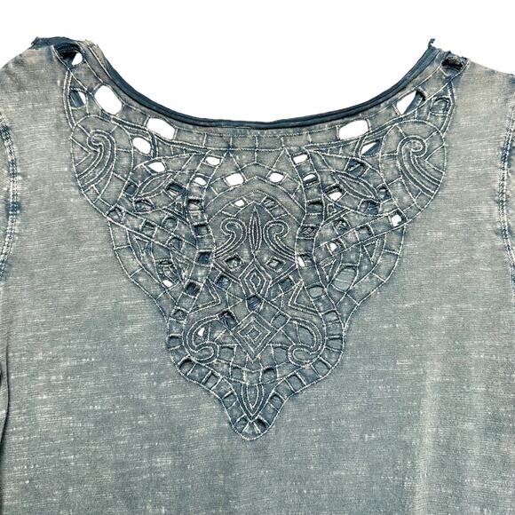 Free People | Women | Luna Embroidered Crochet Eyelet Long Sleeve Top | Medium - Picture 11 of 16